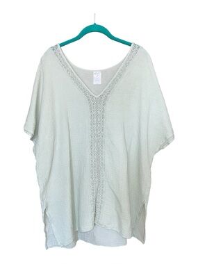 Kona Sol Women’s Swimsuit Coverup Green Size XL 100% Cotton